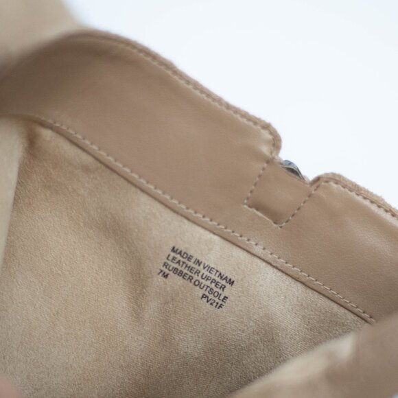 MICHAEL MICHAEL KORS Womens 7 M Beige Evelyn Round Toe Wedge Leather Booties - Picture 13 of 15